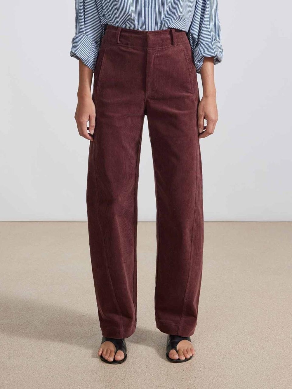 Apiece Apart Women's Meridian Corduroy Burgundy and Brown Trousers, 8